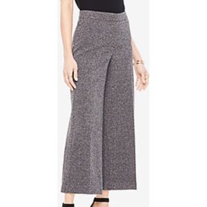 Ann Taylor Gray Marled Knit Wide Leg Crop Pants